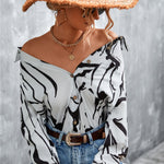 Printed Button Down Long Sleeve Shirt