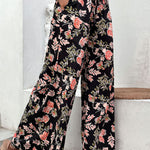 Floral Pull-On Wide Leg Pants