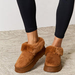Legend Footwear Furry Chunky Platform Ankle Boots