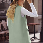 Longline Blazer Vest with Pockets
