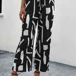 Printed Straight Leg Pants with Pockets