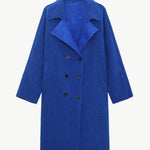 Double-Breasted Belted Lapel Collar Sherpa Coat