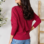 BOMBOM Drop Shoulder Long Sleeve Blouse
