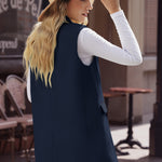 Longline Blazer Vest with Pockets