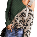 Leopard  Block Turtleneck Sweater